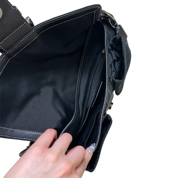 Vintage Black Coach Y2K Braided Soho Pochette Baguette Shoulder Mini-Bag Purse - Picture 8 of 12